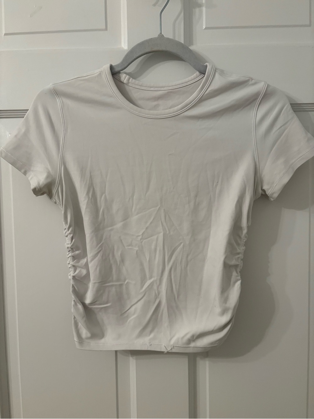 lululemon athletica White Short Sleeve Ruched Side Tee